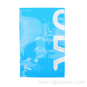 customized logo printing blue plastic self adhesive bags